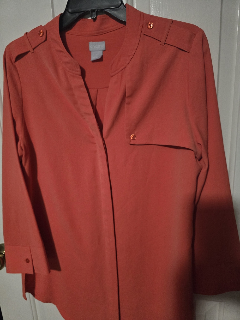 Chico's Coral Blouse & Mixed-Print Women Tops Bundle Size- Medium - Picture 6 of 8